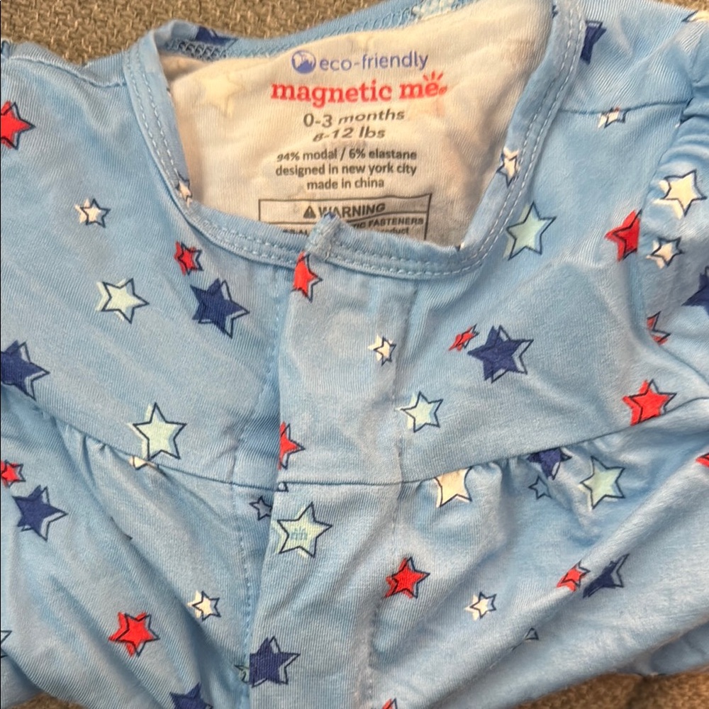 Magnetic Me Blue Star Baby Bodysuit